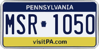 PA license plate MSR1050