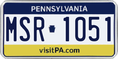 PA license plate MSR1051