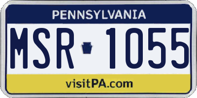 PA license plate MSR1055