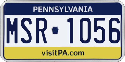 PA license plate MSR1056