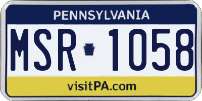 PA license plate MSR1058