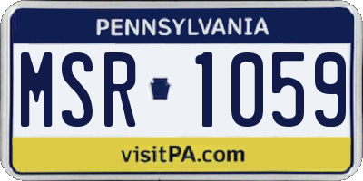 PA license plate MSR1059