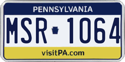 PA license plate MSR1064