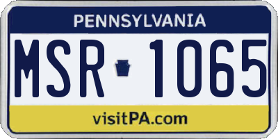 PA license plate MSR1065