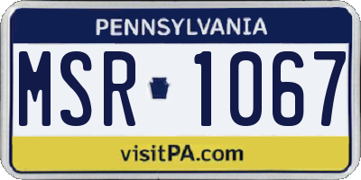 PA license plate MSR1067