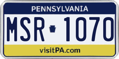 PA license plate MSR1070