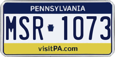 PA license plate MSR1073