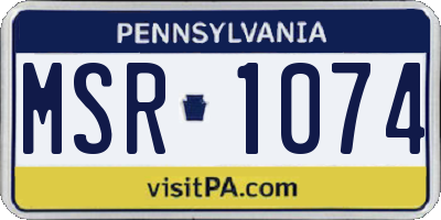 PA license plate MSR1074