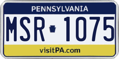 PA license plate MSR1075