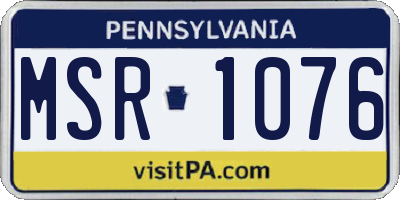 PA license plate MSR1076