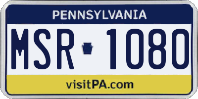 PA license plate MSR1080