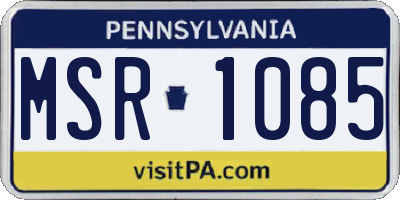 PA license plate MSR1085