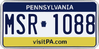 PA license plate MSR1088