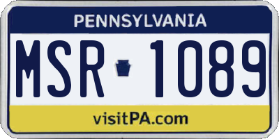 PA license plate MSR1089
