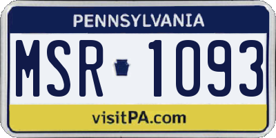 PA license plate MSR1093