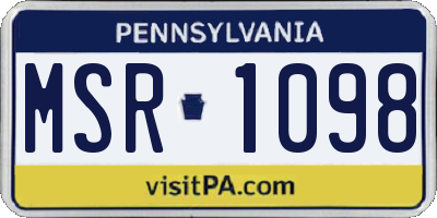PA license plate MSR1098