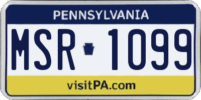 PA license plate MSR1099