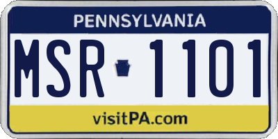 PA license plate MSR1101