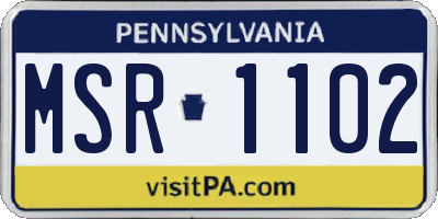 PA license plate MSR1102