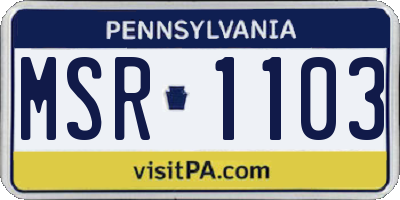 PA license plate MSR1103