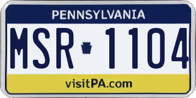 PA license plate MSR1104