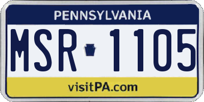 PA license plate MSR1105