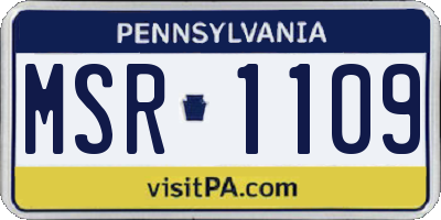 PA license plate MSR1109