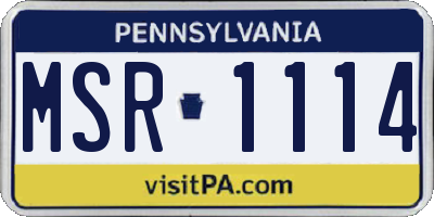 PA license plate MSR1114