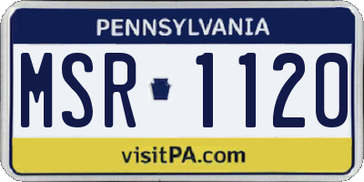 PA license plate MSR1120
