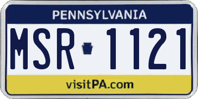 PA license plate MSR1121