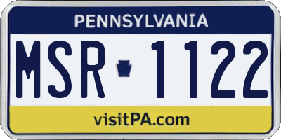 PA license plate MSR1122