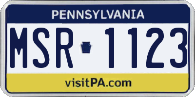 PA license plate MSR1123