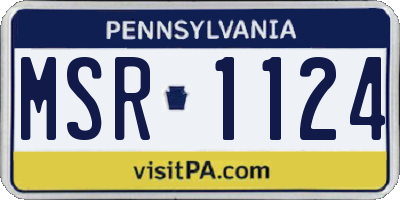 PA license plate MSR1124