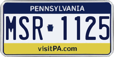 PA license plate MSR1125