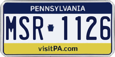PA license plate MSR1126