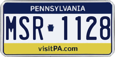 PA license plate MSR1128
