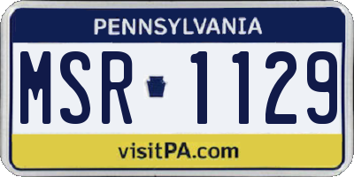 PA license plate MSR1129