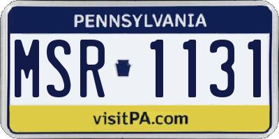 PA license plate MSR1131