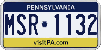 PA license plate MSR1132