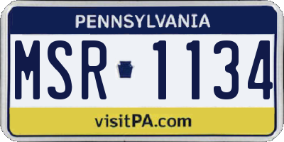 PA license plate MSR1134