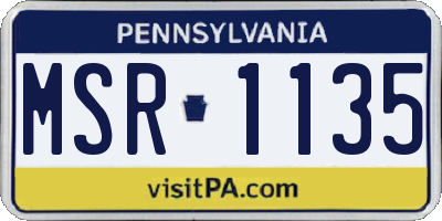 PA license plate MSR1135