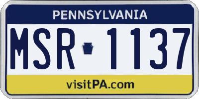 PA license plate MSR1137