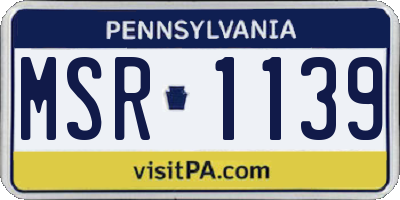 PA license plate MSR1139