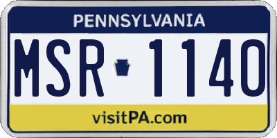 PA license plate MSR1140