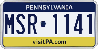 PA license plate MSR1141