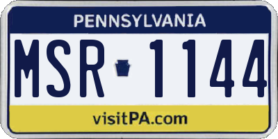 PA license plate MSR1144
