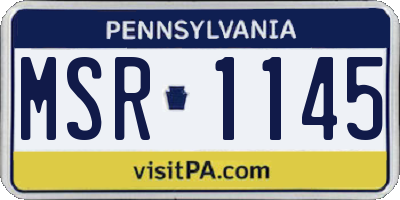 PA license plate MSR1145