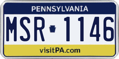 PA license plate MSR1146