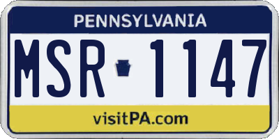 PA license plate MSR1147