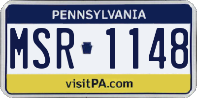 PA license plate MSR1148